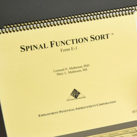 Spinal Function Sort Test Booklet